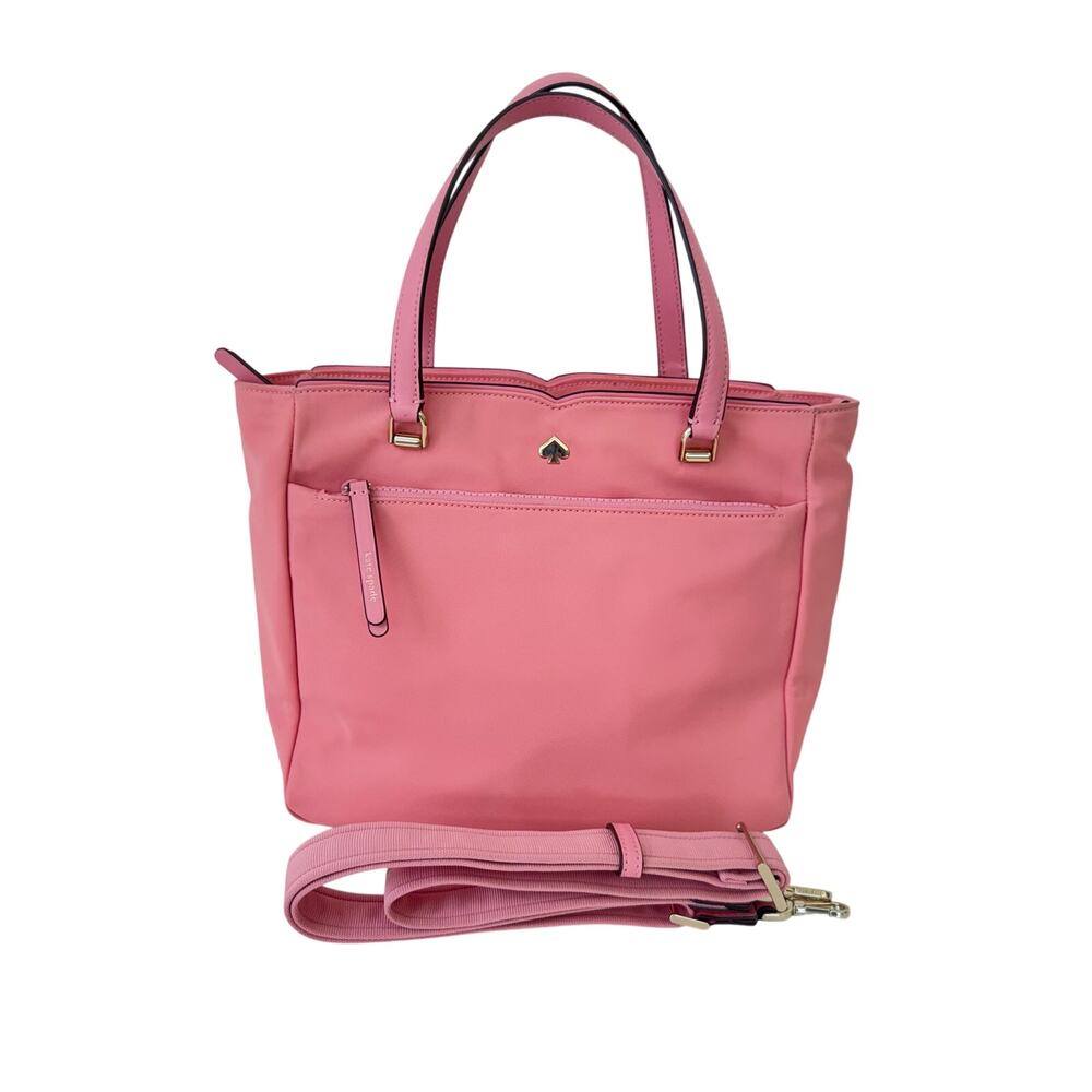 Kate Spade Jae Nylon Tote Bag with Leather Trim Pink